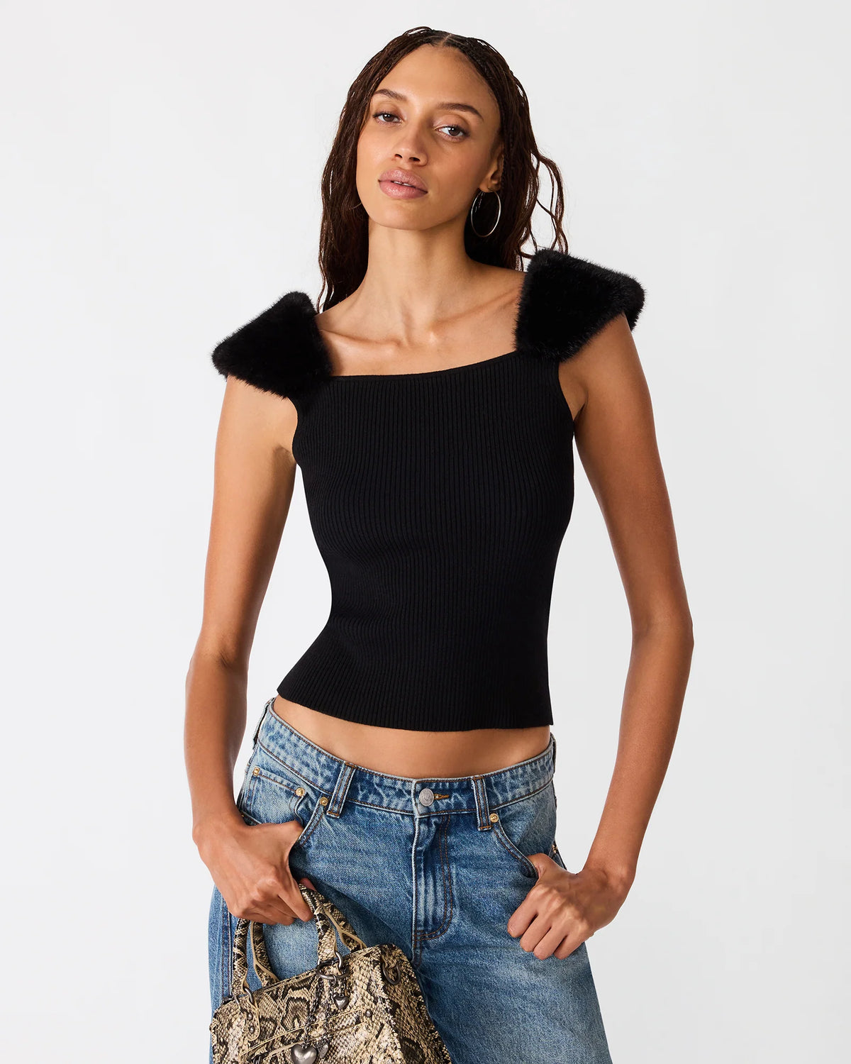 Madelyn Sweater Top- Black