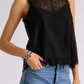 Sheer Eyelash Lace Tank- Black
