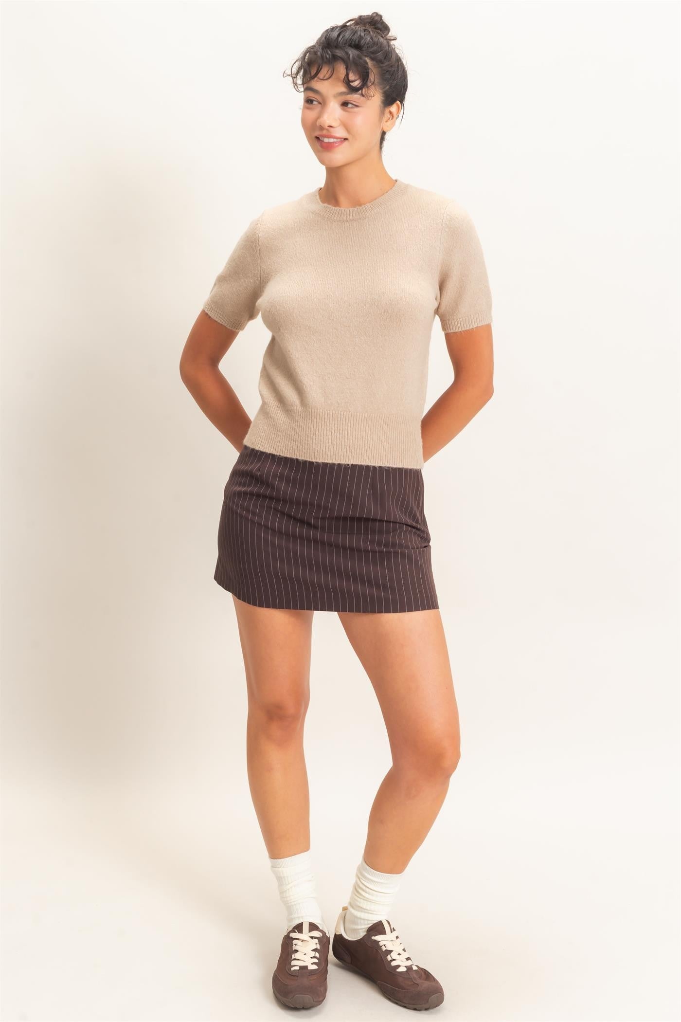 Darren Sweater Top- Taupe