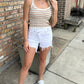 Clarkson Crochet Tank Top- Tan/White