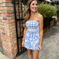 Pattaya Belted Romper- Sky Blue