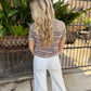 Z Supply Gatewood Stripe Sweater Top- Heather Ash