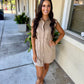 Ellie Suede Mini Dress- Sand