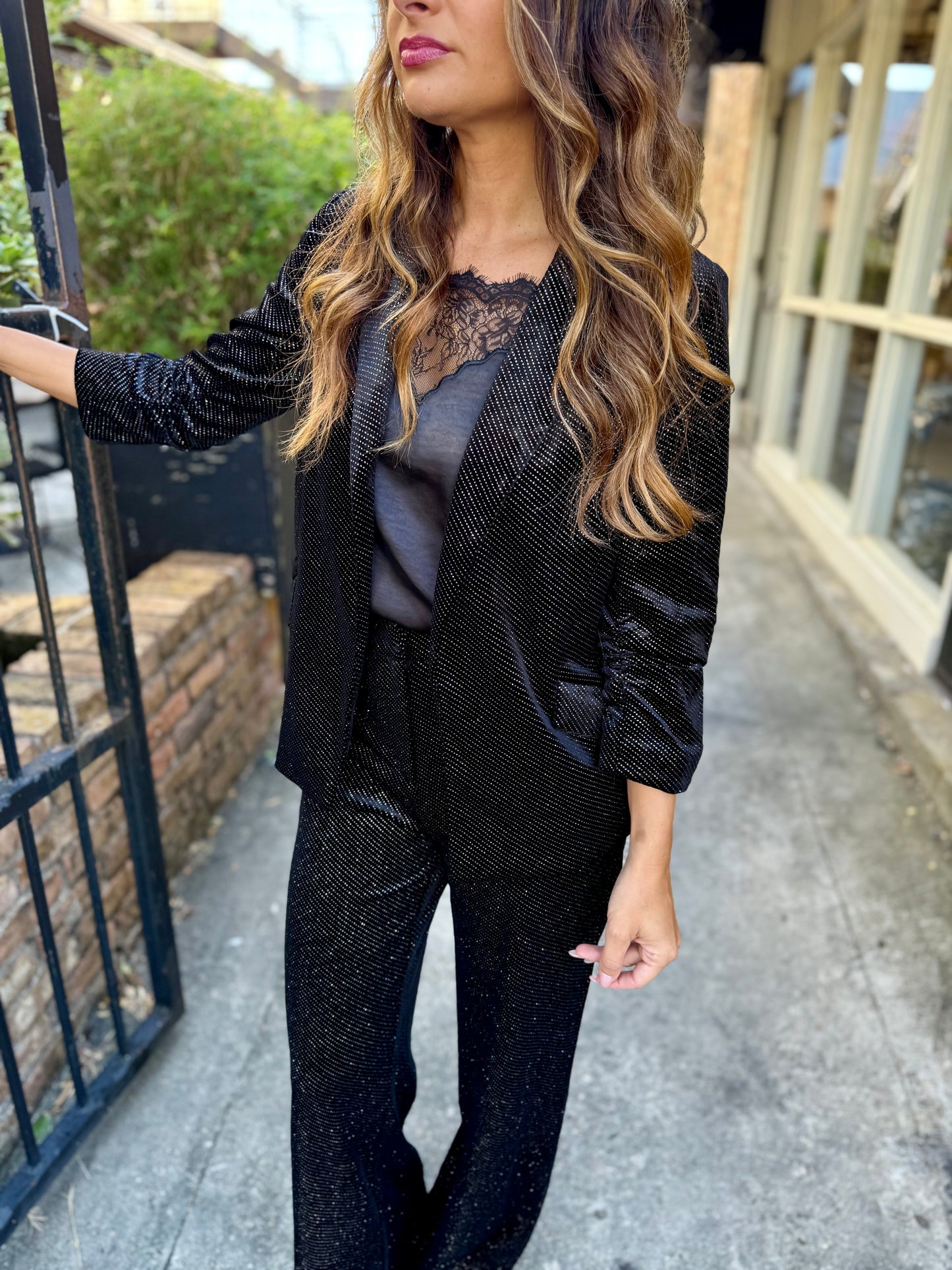 Watkins Embellished Blazer- Black