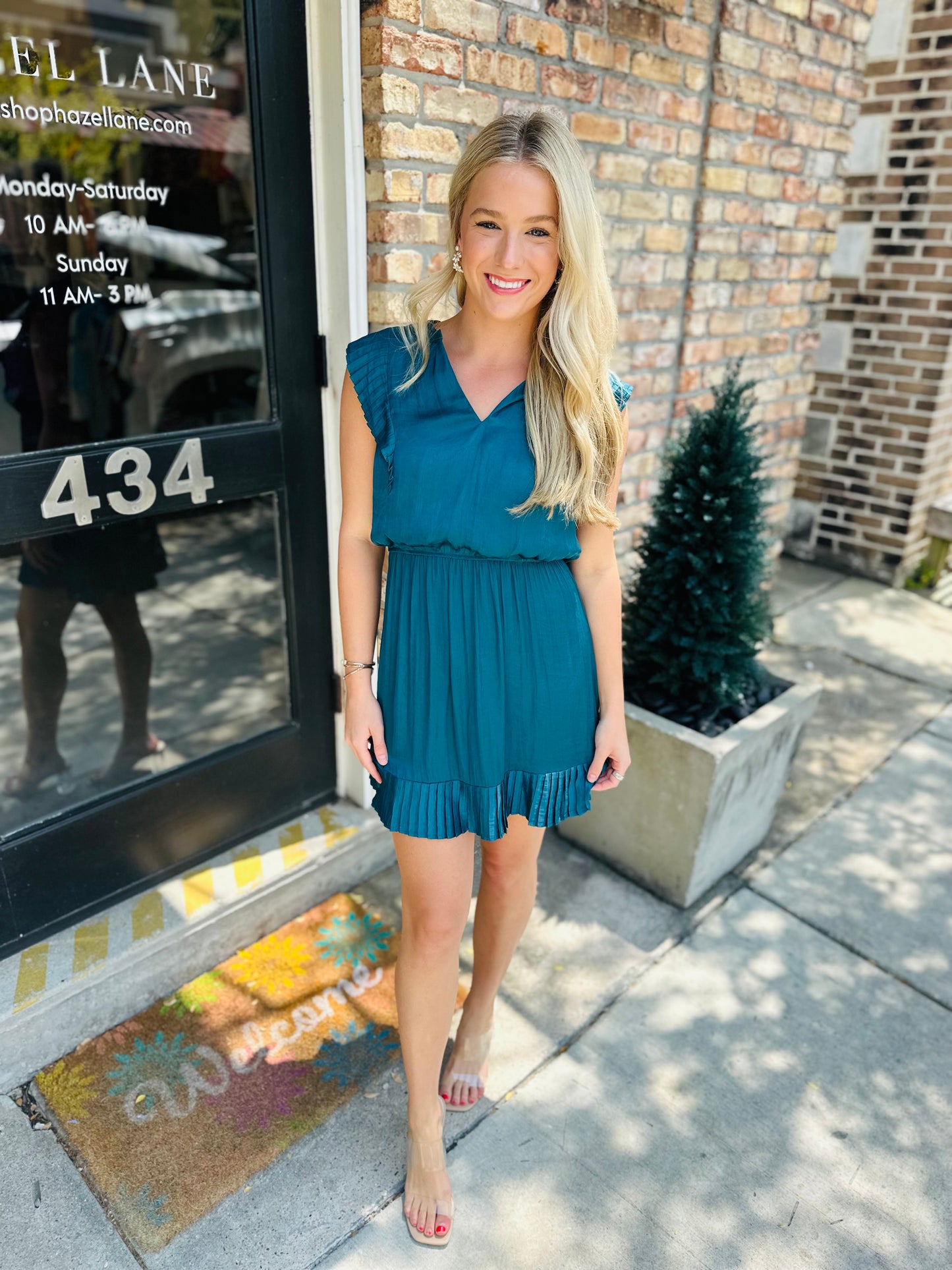 Verona Mini Dress- Midnight Teal