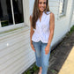 Sara Linen Top- White