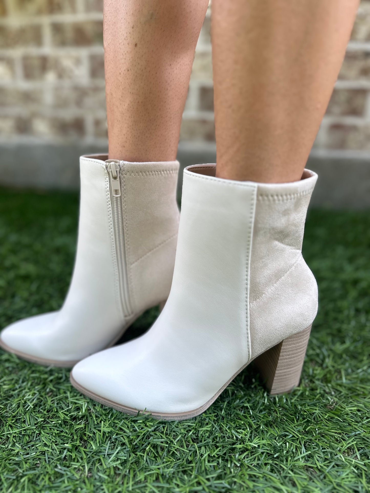 Mover Booties- Ivory & Suede