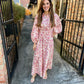 Botanical Maxi Dress- Cream Apricot