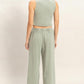 FP Mineral Washed 2 PC Pants Set- Sage Green