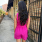 Roy Linen Halter Vest- Fuchsia