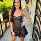 Vivi Romper- Dark Chocolate Suede