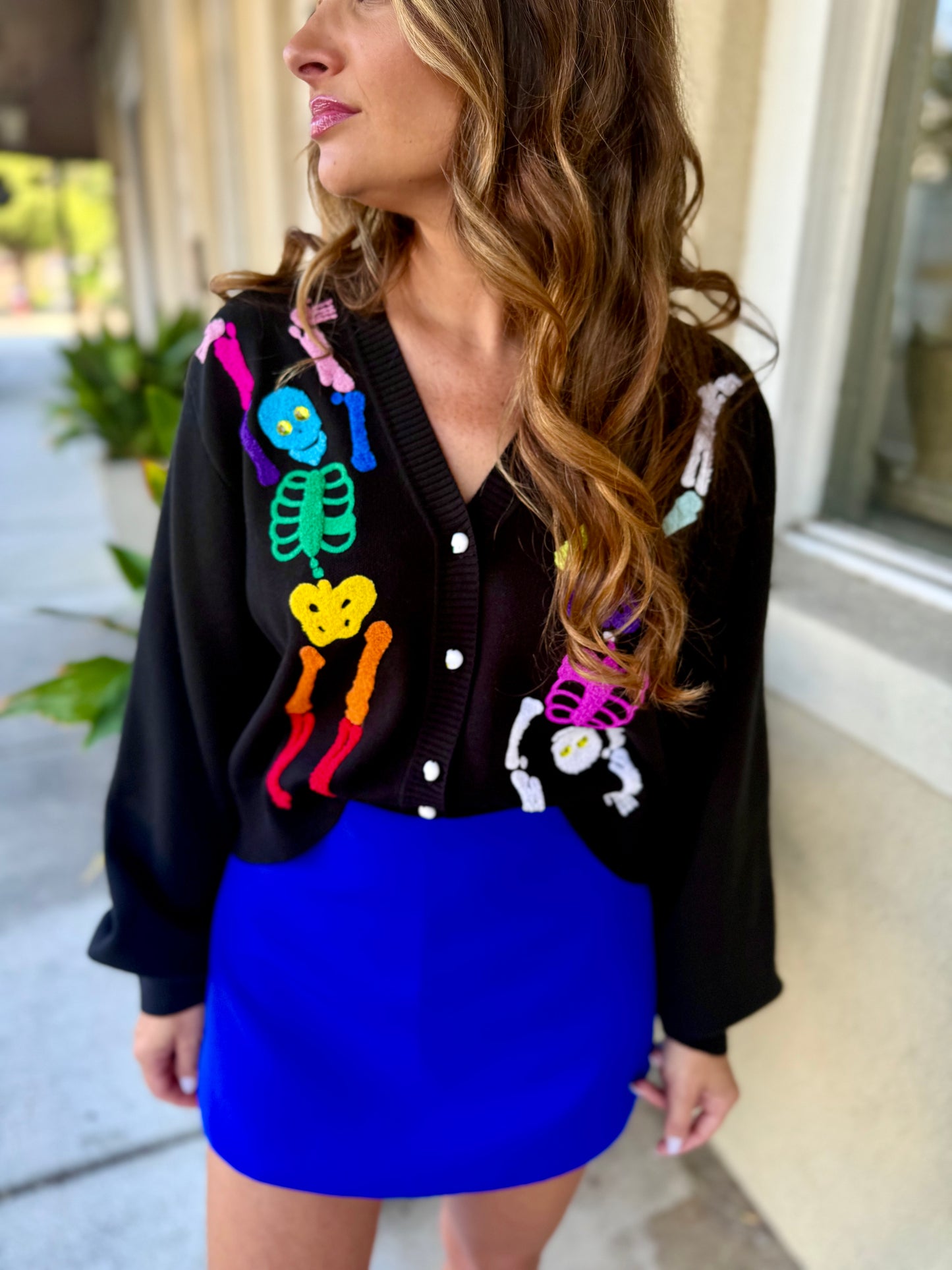 Queen Skeleton Cardigan- Black