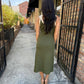 Analise Colorblock Maxi Dress- Olive