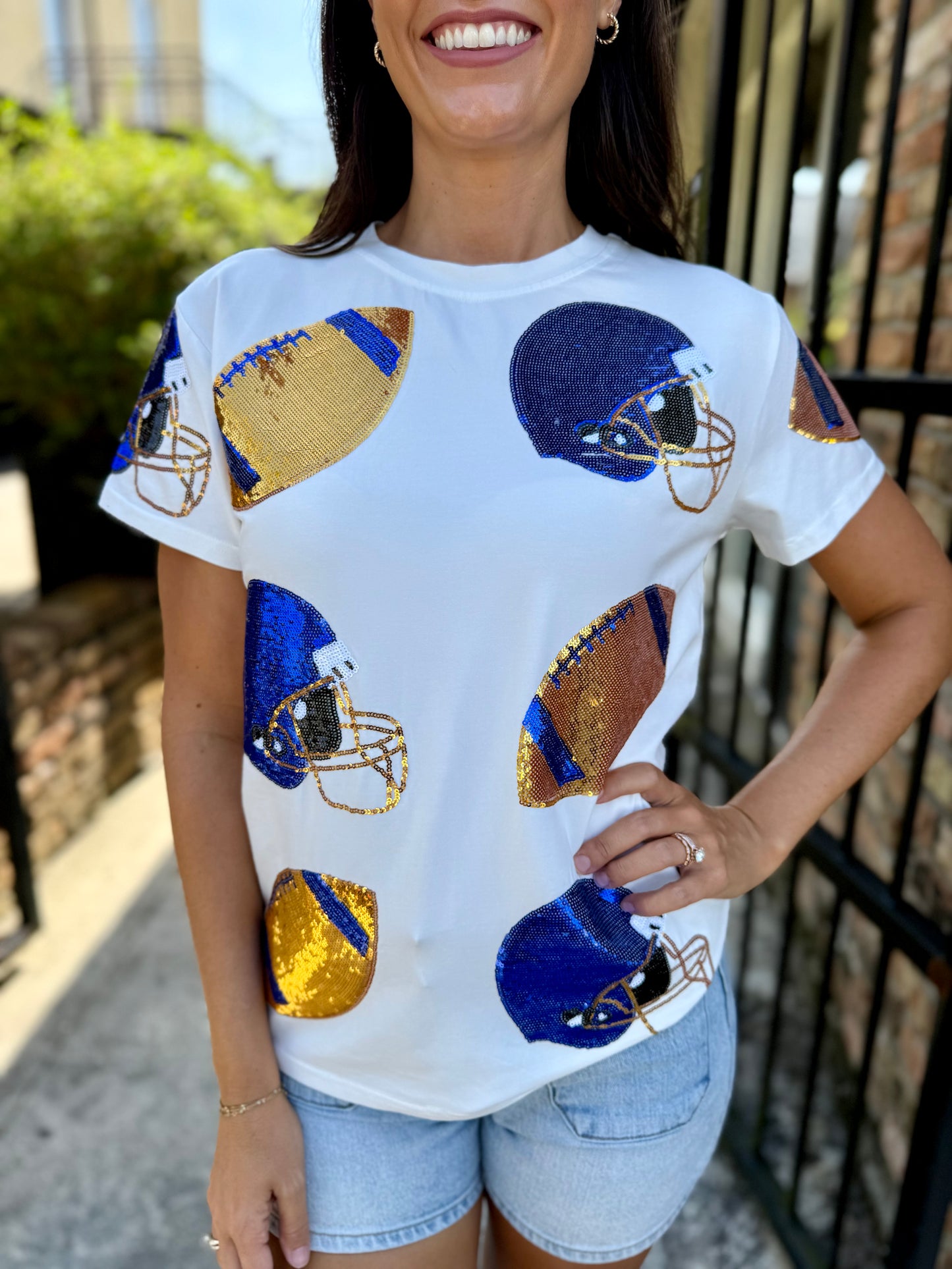 Football Fever Tee- Royal & Gold