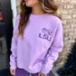 LSU Sequin Boxy Sweatshirt- Lavender