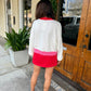 Sparkle Season Colorblock Sweater- White