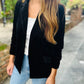 Ashley Velvet Blazer- Black