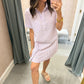 Day Striped Shirt Dress- Lavender