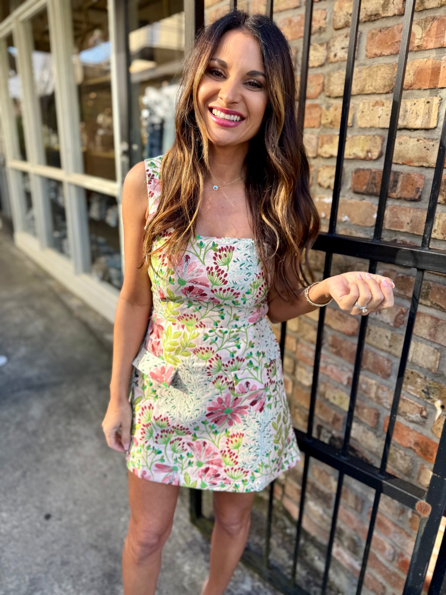 Well Romper- Garden Jacquard