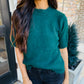 Forest Short Sleeve Sweater Top- Green