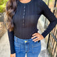 Z Supply Rowena Fine Knit Sweater- Black