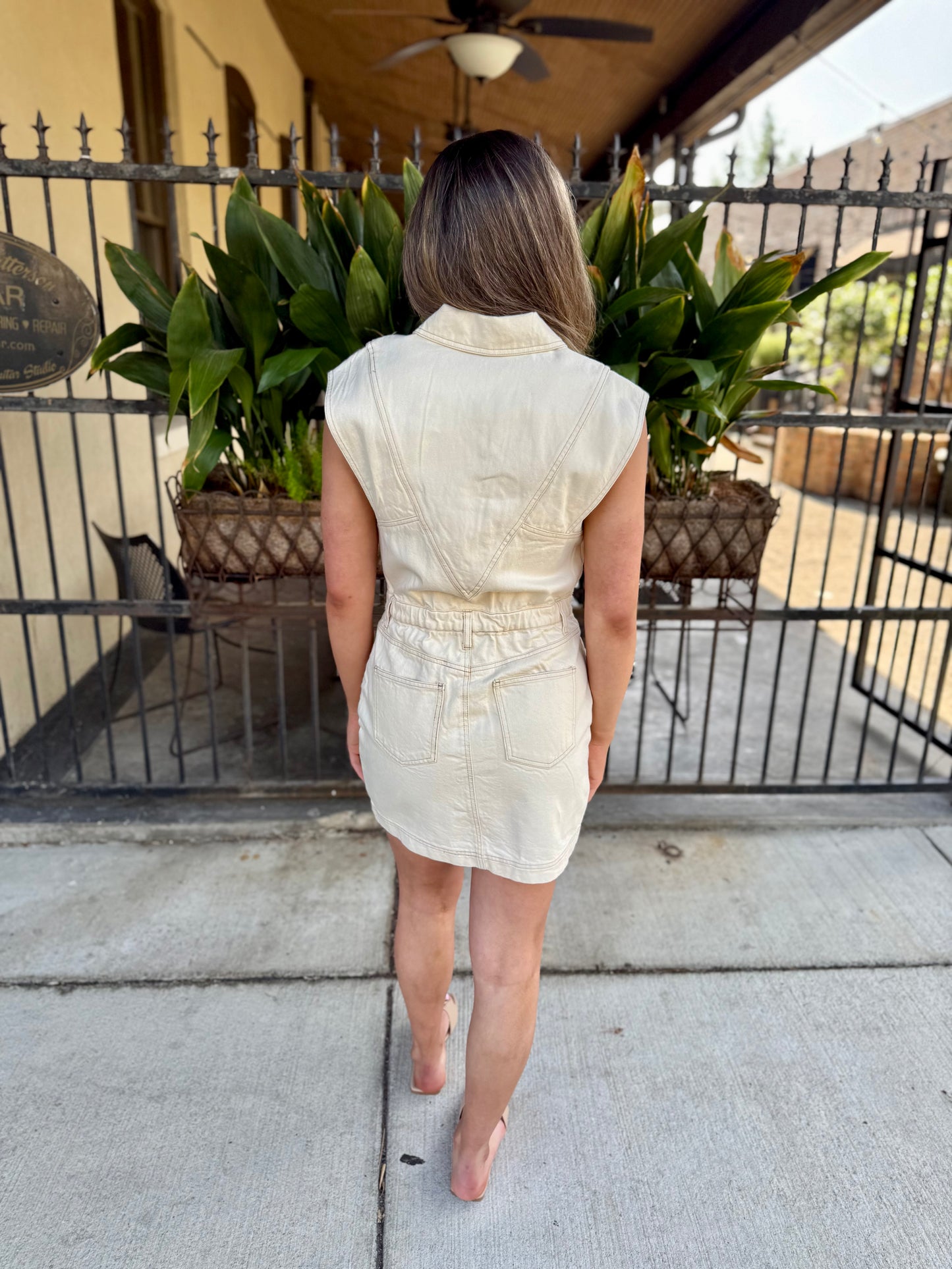 Felicite Denim Dress-Natural