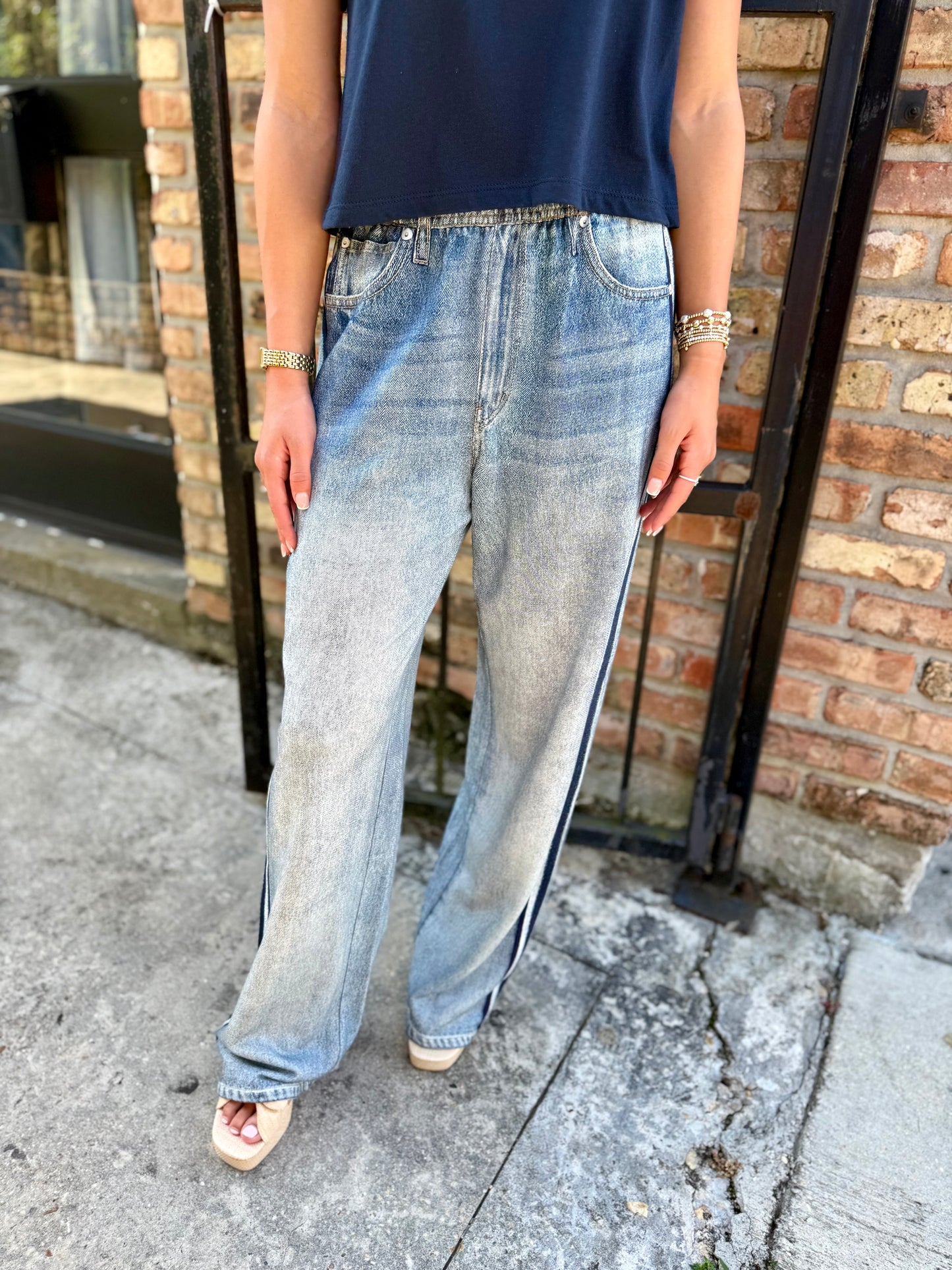 Jojo Denim Track Sweatpants