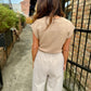 Cuddy Cap Sleeve Top- Lt. Brown