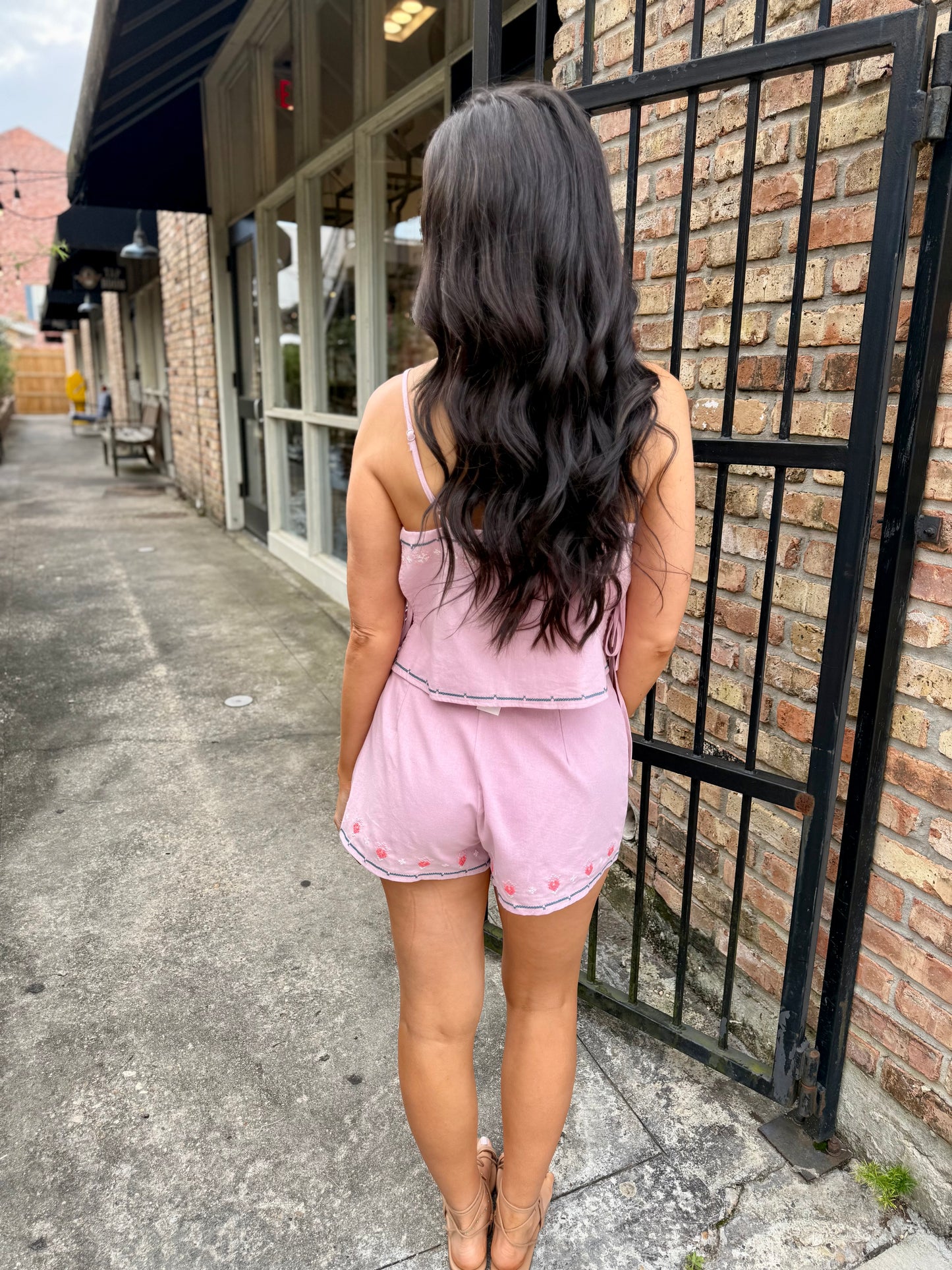 Jordyn Embroidered 2 PC Set- Lt. Mauve