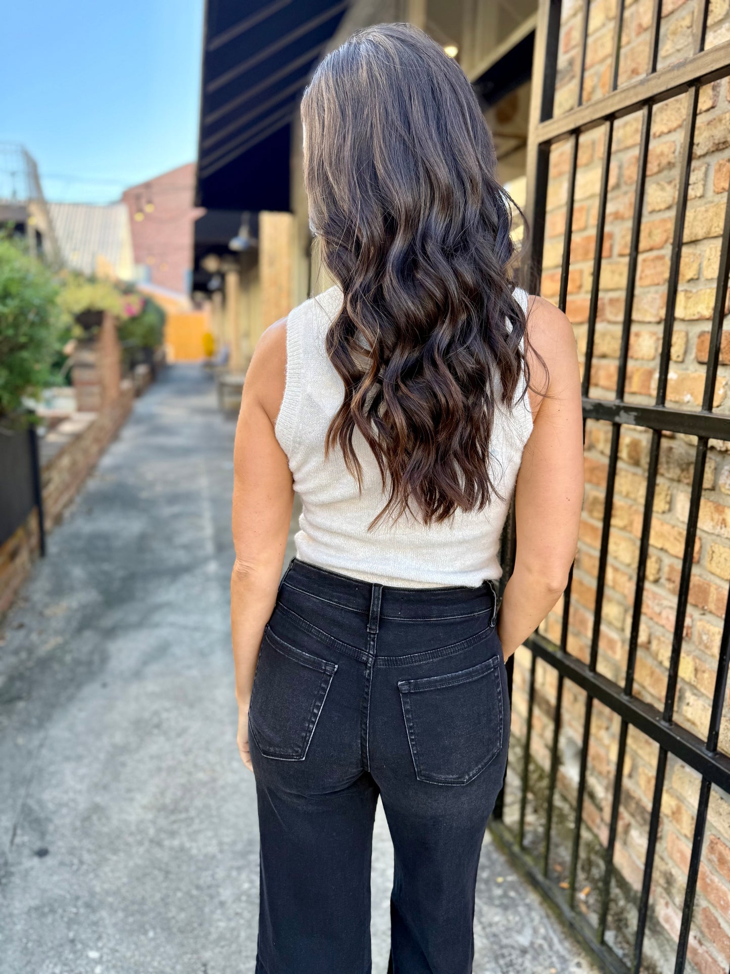 Brianna Turtleneck Sweater Tank- Cream