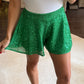 Leia Sequin Shorts- Green