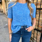 Alexi SS Sweater Top- Blue