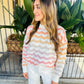 Chevron Stripe Sweater- Cream