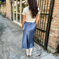 Kaylee Satin Maxi Skirt- Dusty Navy