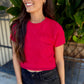 Jessie Crop Sweater- Red