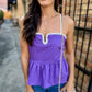 Monica Peplum Top- Purple