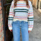 Pattern Cropped Sweater- Cream Multi