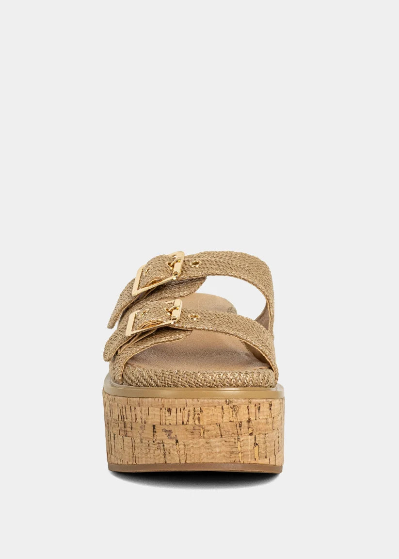 Lucinda Flatform Sandal- Natural Woven