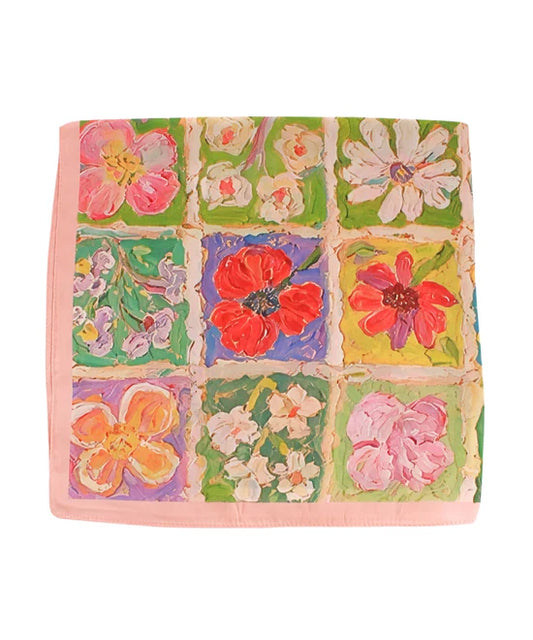 Bandana Scarf- Baby Pink/Flower