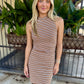 Riverbank Mini Dress- Brown Multi