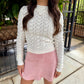 Polly Pointelle Knit Sweater- Cream