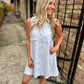 Z Supply New Light Crinkled Mini Dress- Hamptons Blue