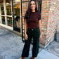 Playa SS Knit Sweater Top- Dk Chocolate