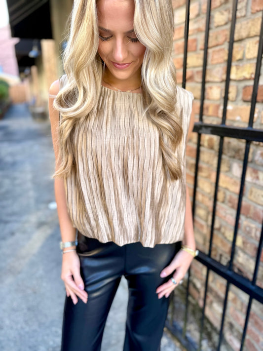 City Daze Top- Taupe