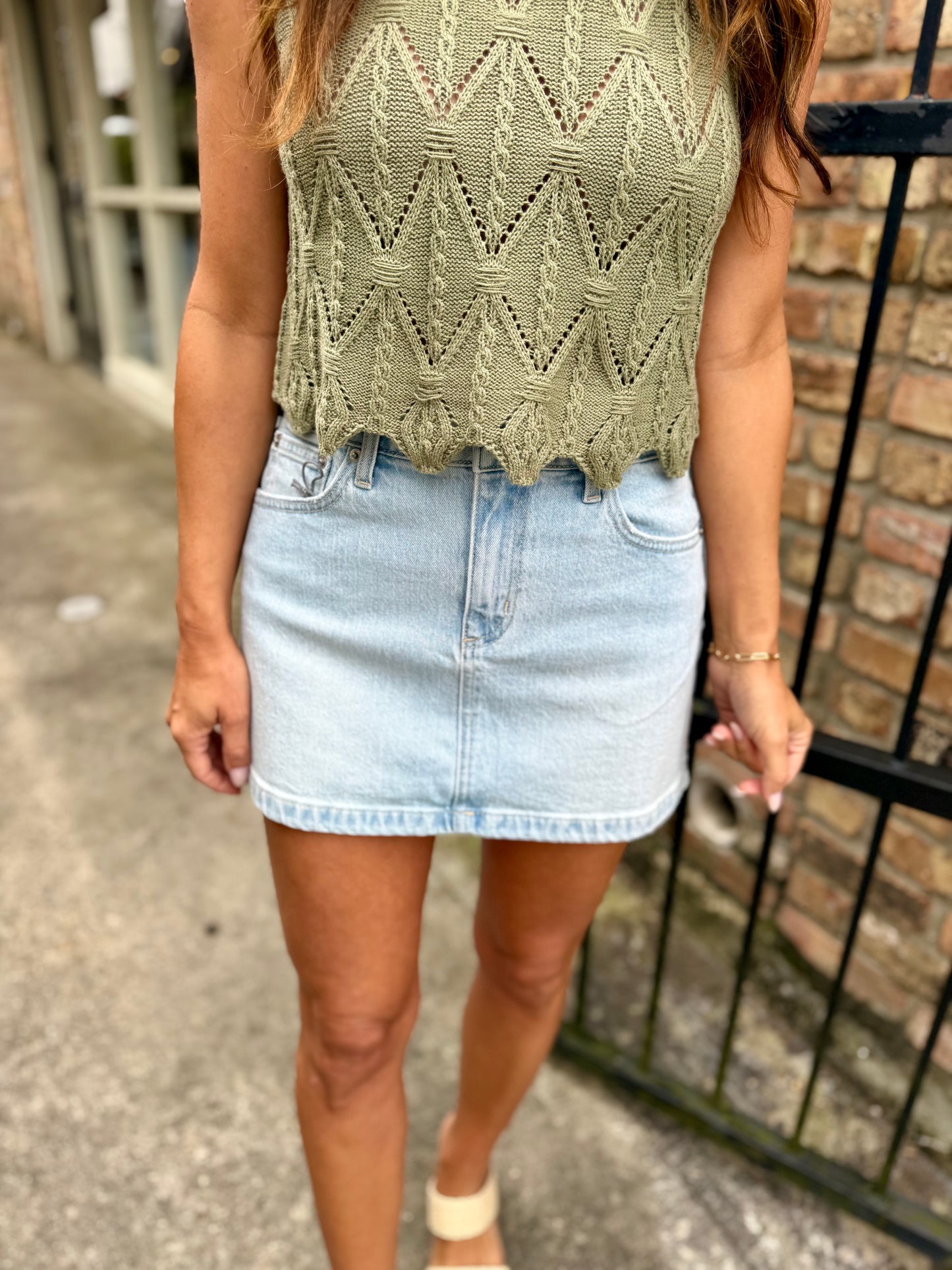 Meaux Denim Mini Skirt- Light Denim