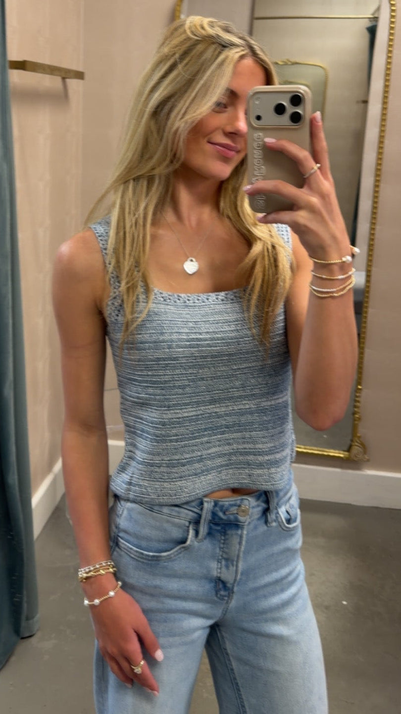 Salty Breeze Tank- Dusty Blue