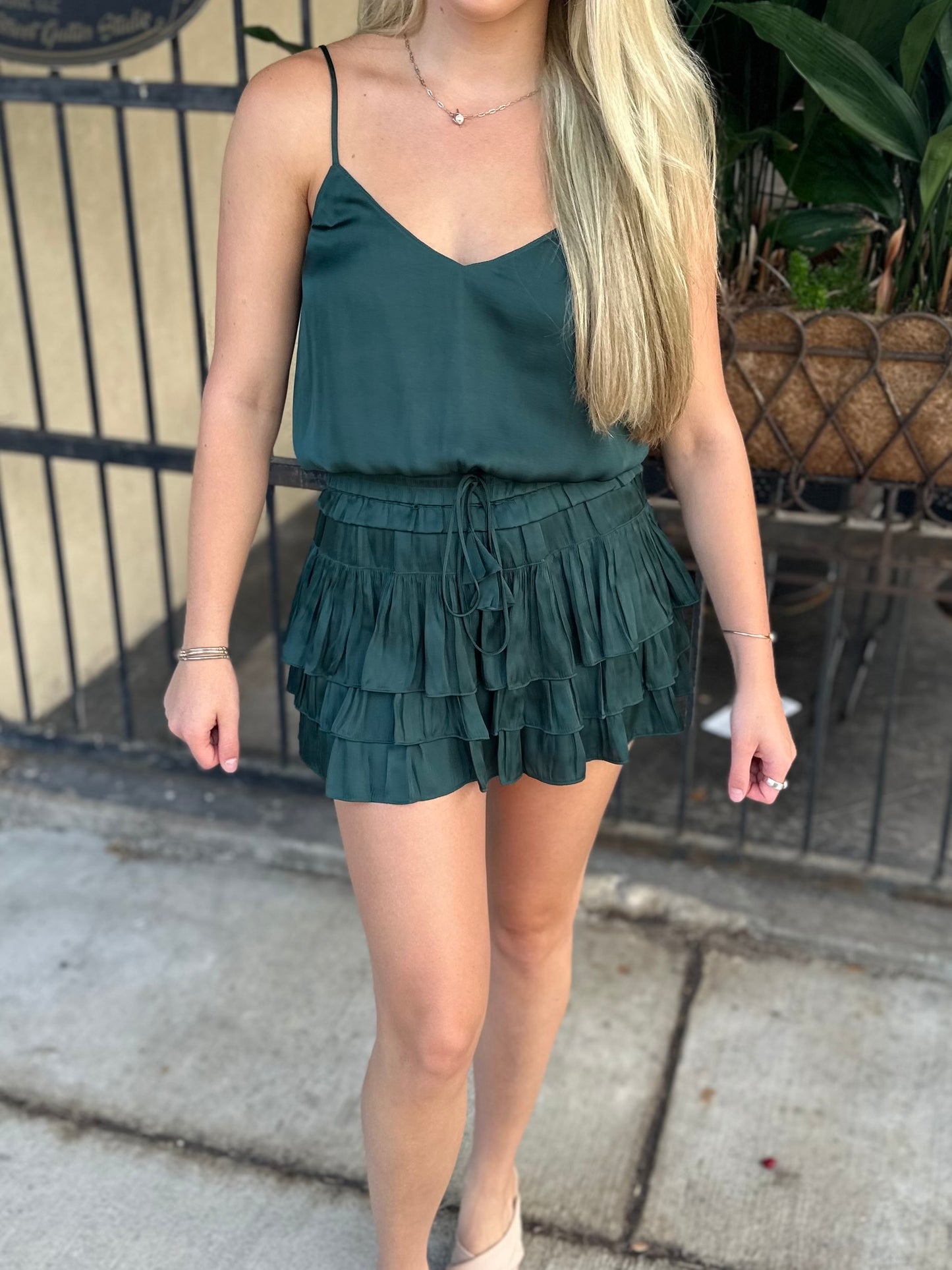 Mandy Layered Skort- Teal Blue