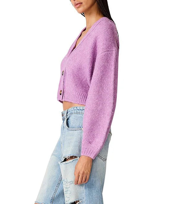 Mica Cropped Sweater- Dusty Lavender