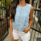 Z Supply Sun Seeker Denim Tank- Coastal Water