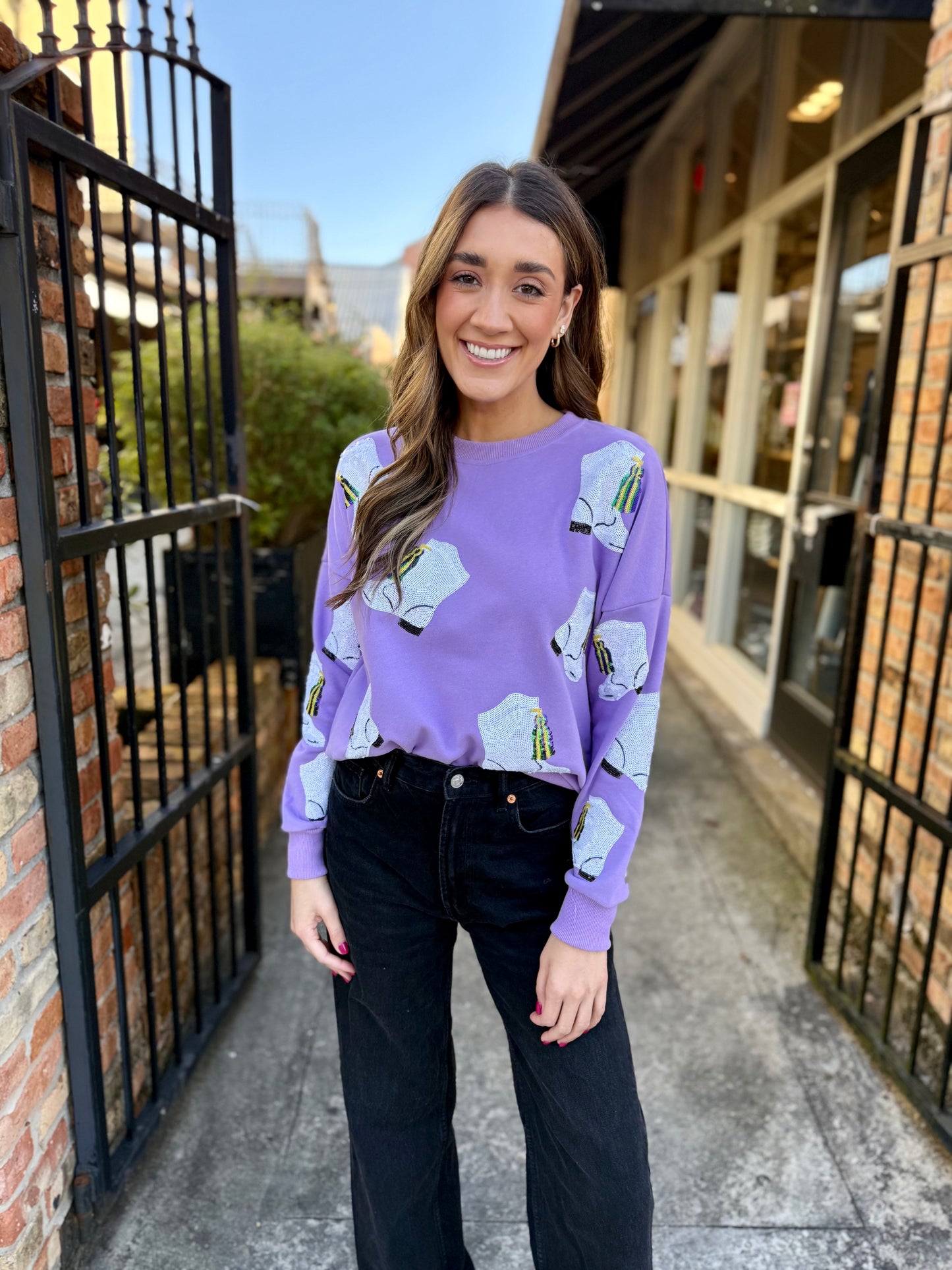 Mardi Gras Boot Sweatshirt